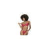 Ensemble lingerie sexy en vinyle rouge avec soutien-gorge et string 